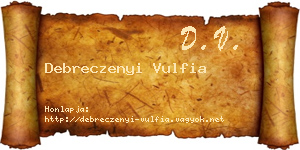 Debreczenyi Vulfia névjegykártya
